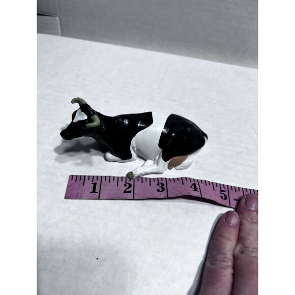 Schleich Germany 1984 black & white laying cow figure - Picture 5 of 6